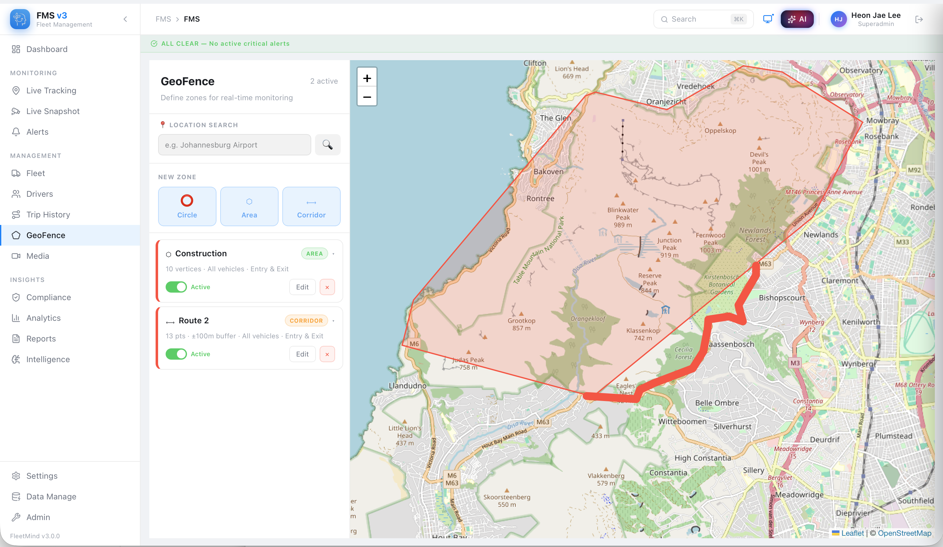 Construction & Heavy Equipment fleet with DoHyle® AI tracking