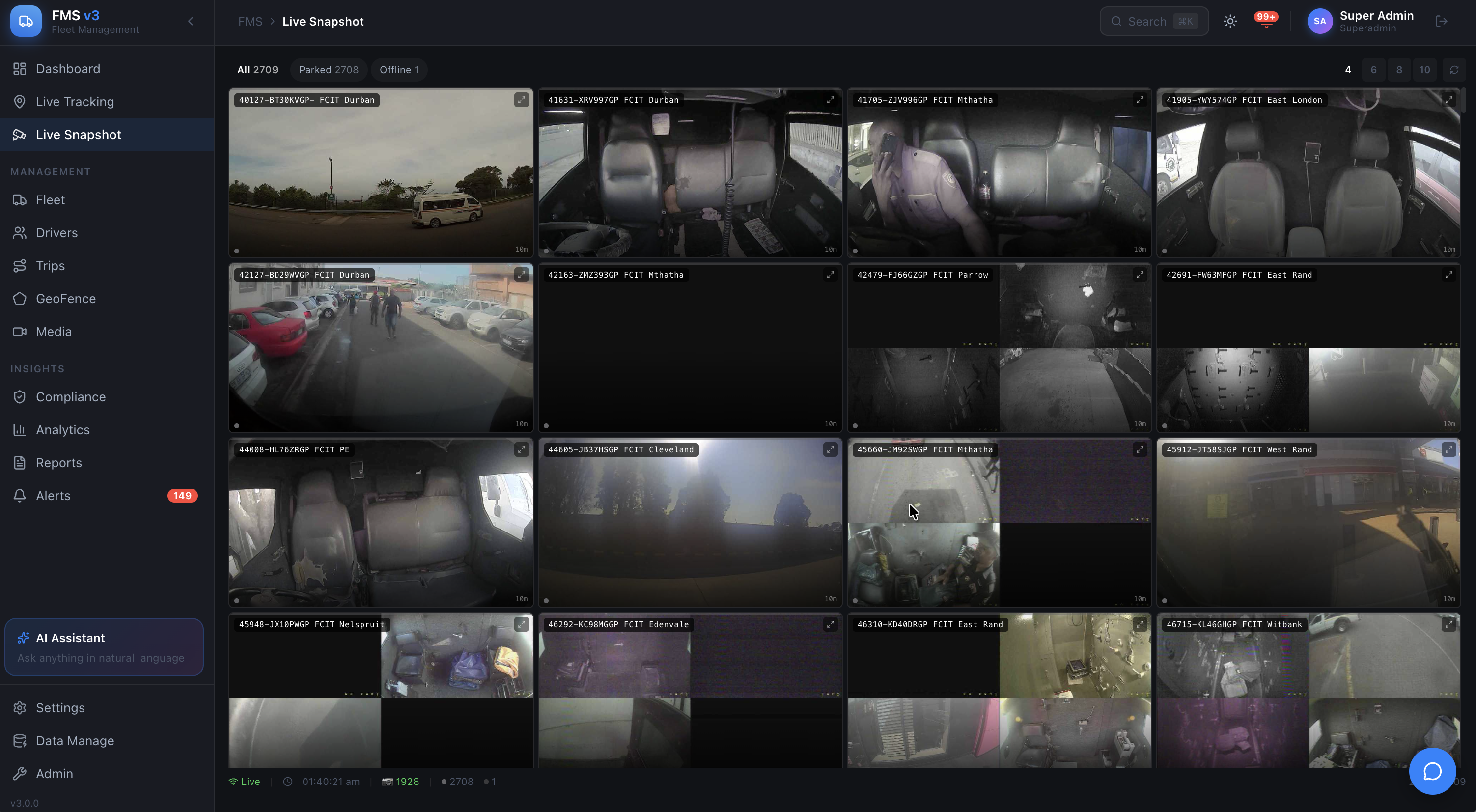 Live Snapshot Grid